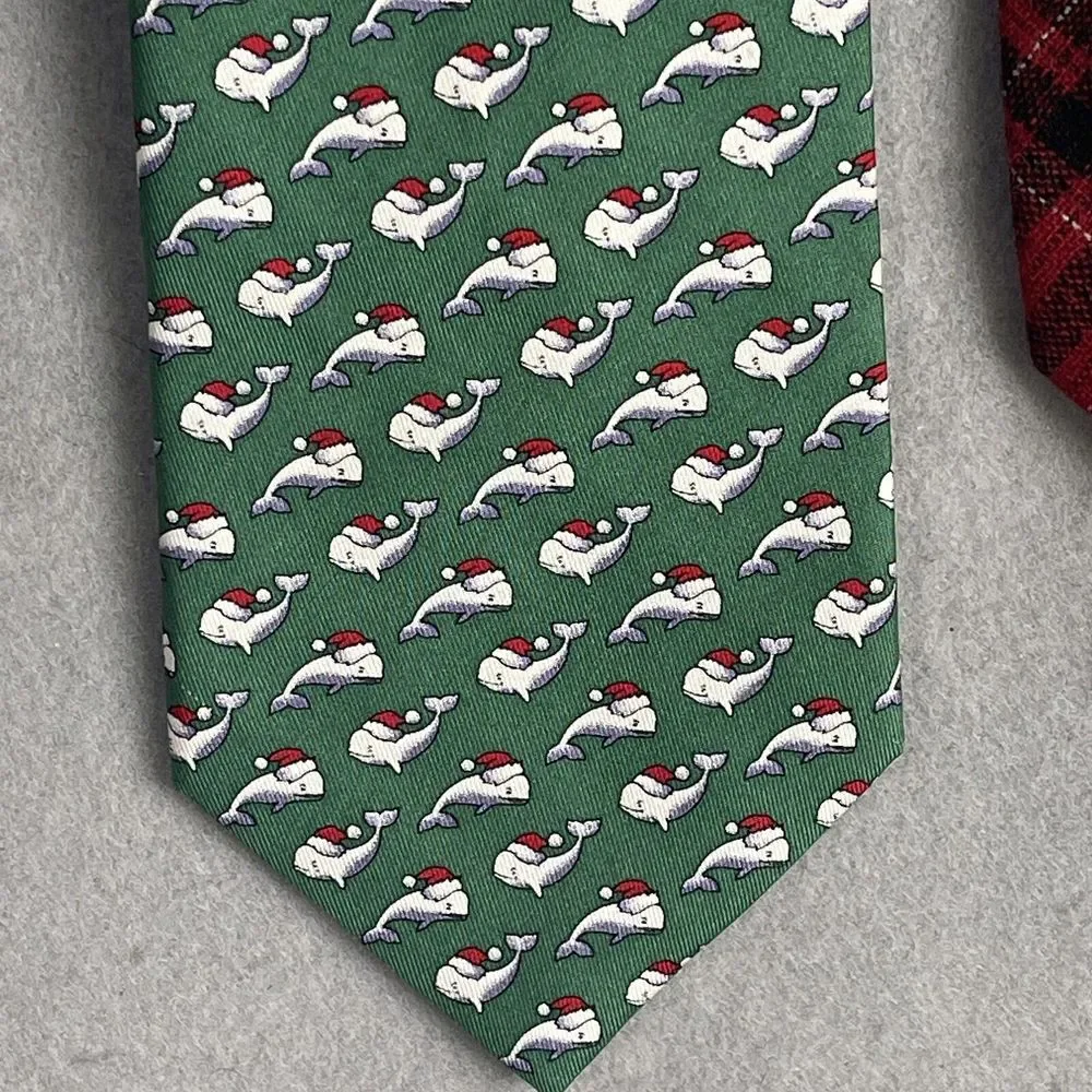 Lot (2) Men Ties‎ LL Bean And Vineyard Vines Winter Christmas
